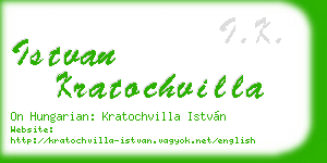 istvan kratochvilla business card